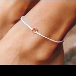 PURA VIDA Anklet White Mini Rose Gold Wave Charm NEW!